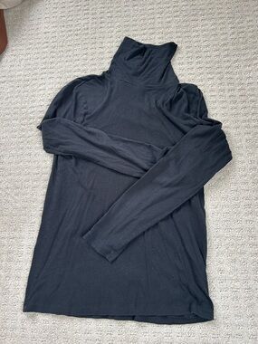 J. Crew Black tissue tee Long Sleeve Turtleneck Top